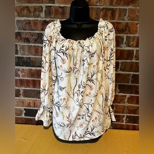 Vine & Love Women’s Floral Long Sleeve Blouse Size: Large Cottagecore